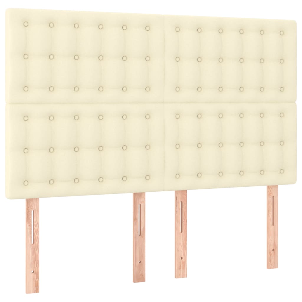Rám Postele S Čelem Krémový 140X190 Cm Umělá Kůže
