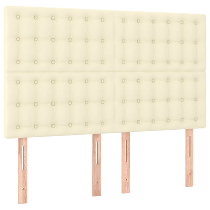 Rám Postele S Čelem Krémový 140X190 Cm Umělá Kůže