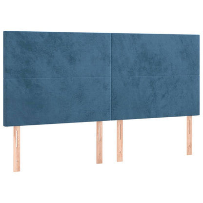 Rám Postele Bez Matrace Tmavě Modrý 160X200 Cm Samet