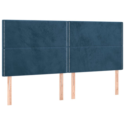 Rám Postele Bez Matrace Tmavě Modrý 160X200 Cm Samet