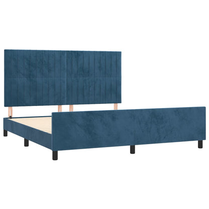 Rám Postele Bez Matrace Tmavě Modrý 160X200 Cm Samet