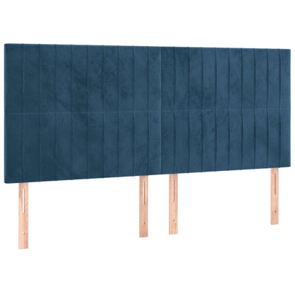 Rám Postele Bez Matrace Tmavě Modrý 160X200 Cm Samet
