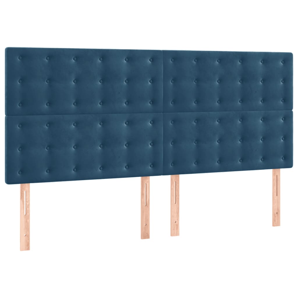 Rám Postele Bez Matrace Tmavě Modrý 160X200 Cm Samet