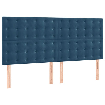 Rám Postele Bez Matrace Tmavě Modrý 160X200 Cm Samet
