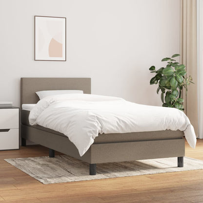 Box Spring Postel S Matrací Taupe 90X190 Cm Textil