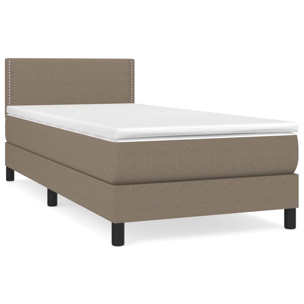 Box Spring Postel S Matrací Taupe 90X200 Cm Textil