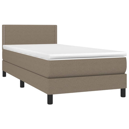 Box Spring Postel S Matrací Taupe 90X200 Cm Textil