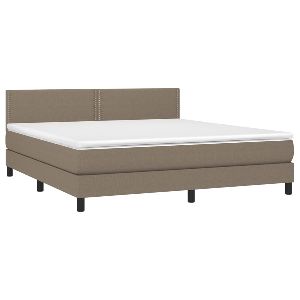 Box Spring Postel S Matrací Taupe 180X200 Cm Textil