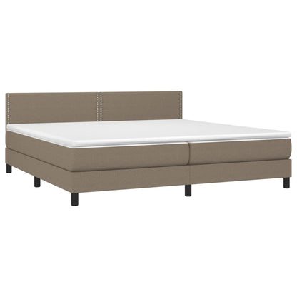 Box Spring Postel S Matrací Taupe 200X200 Cm Textil