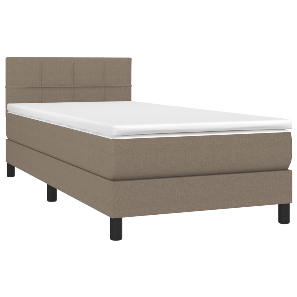 Box Spring Postel S Matrací Taupe 90X190 Cm Textil
