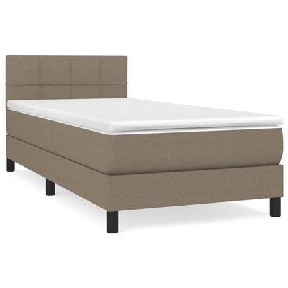 Box Spring Postel S Matrací Taupe 100 X 200 Cm Textil