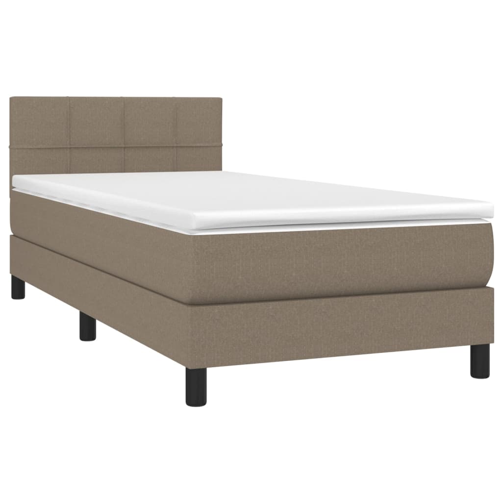 Box Spring Postel S Matrací Taupe 100 X 200 Cm Textil