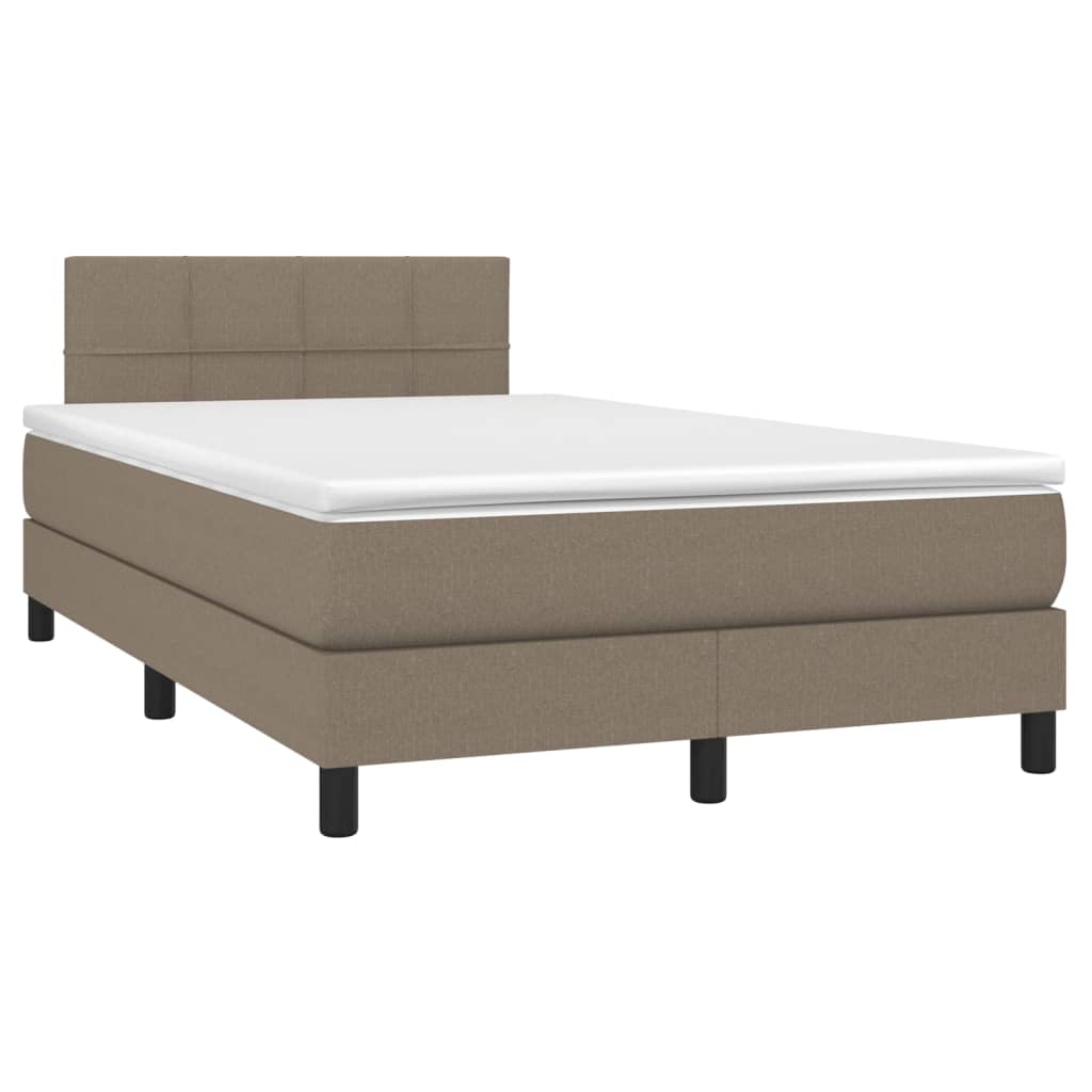 Box Spring Postel S Matrací Taupe 120X200 Cm Textil