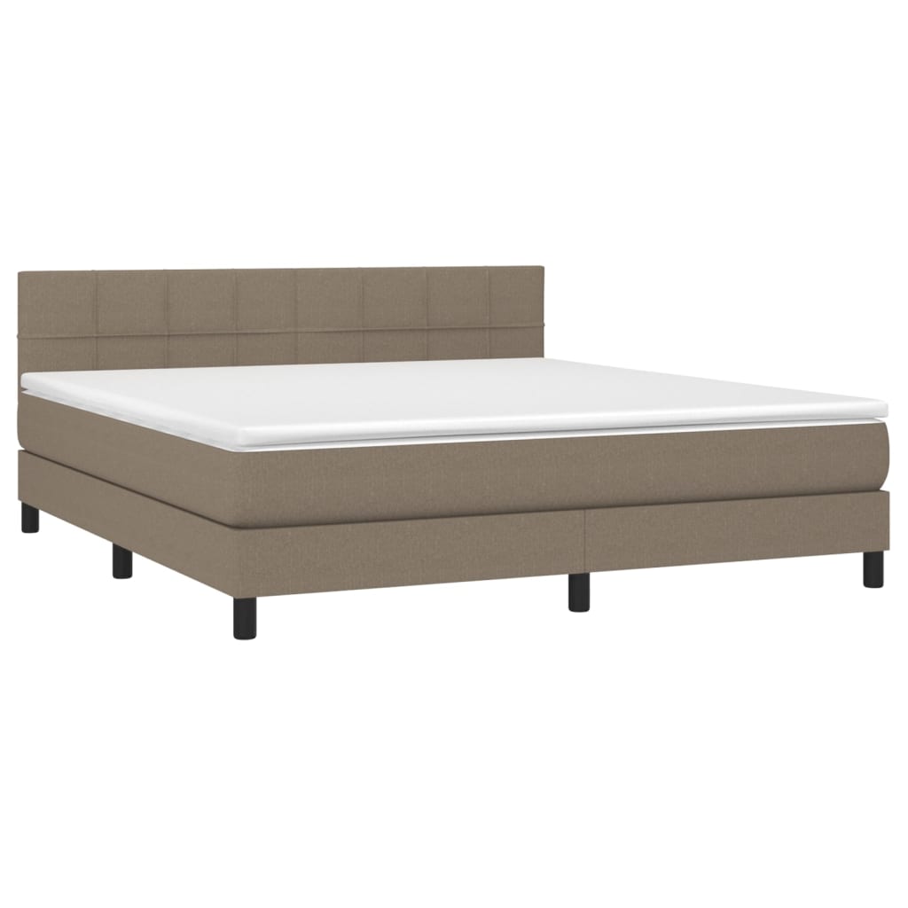 Box Spring Postel S Matrací Taupe 160X200 Cm Textil