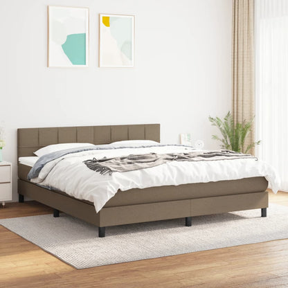 Box Spring Postel S Matrací Taupe 160X200 Cm Textil