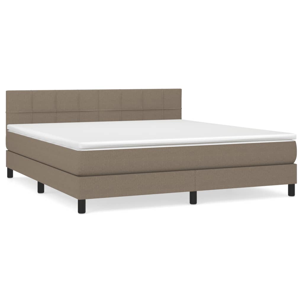 Box Spring Postel S Matrací Taupe 180X200 Cm Textil