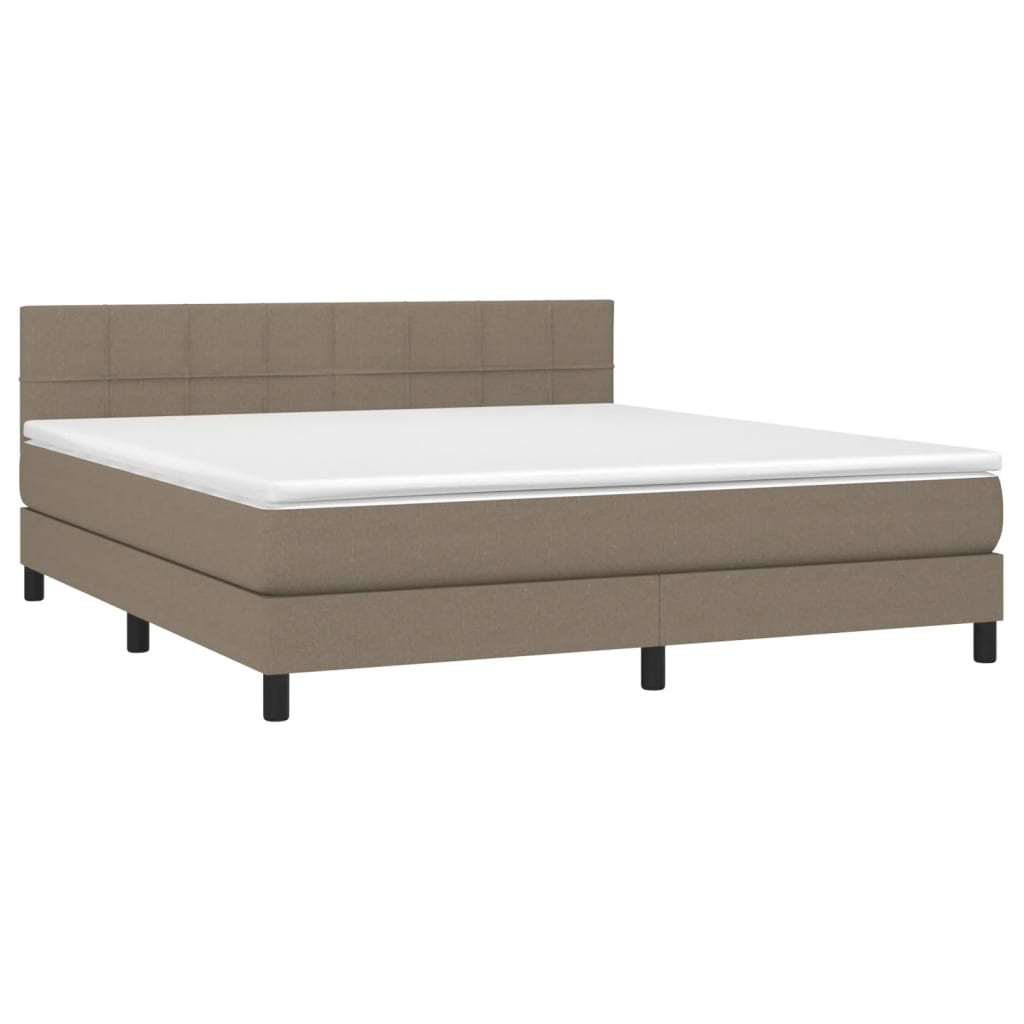 Box Spring Postel S Matrací Taupe 180X200 Cm Textil