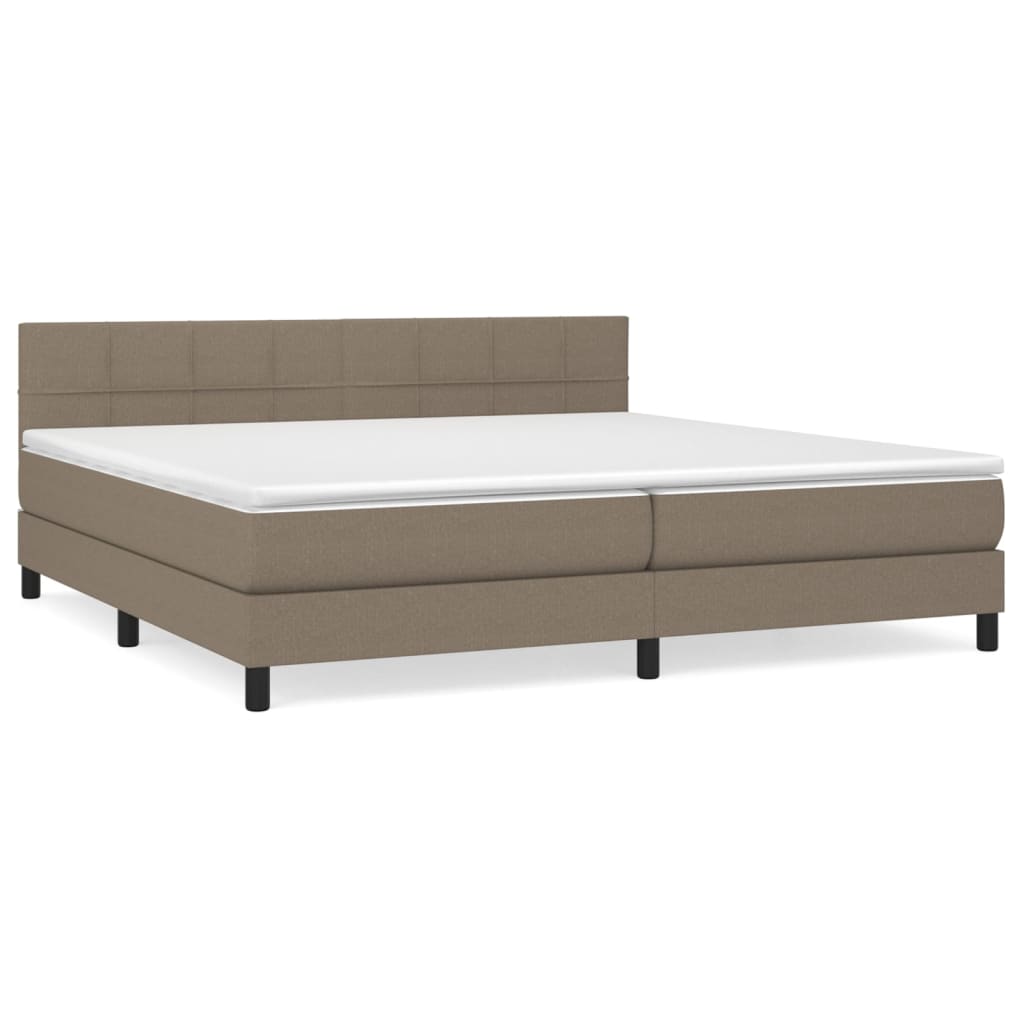 Box Spring Postel S Matrací Taupe 200X200 Cm Textil