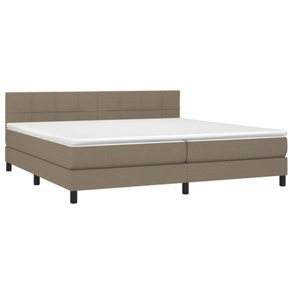 Box Spring Postel S Matrací Taupe 200X200 Cm Textil