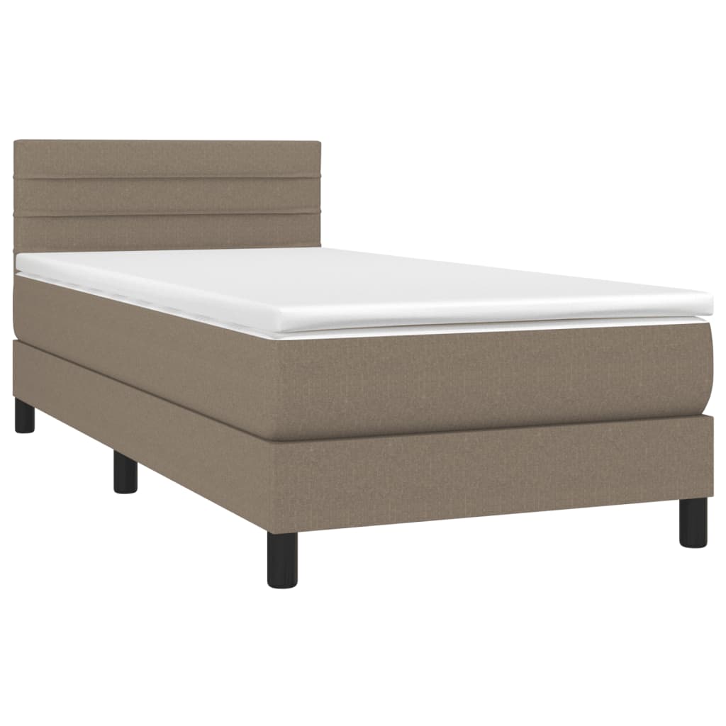 Box Spring Postel S Matrací Taupe 80X200 Cm Textil
