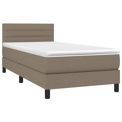 Box Spring Postel S Matrací Taupe 80X200 Cm Textil