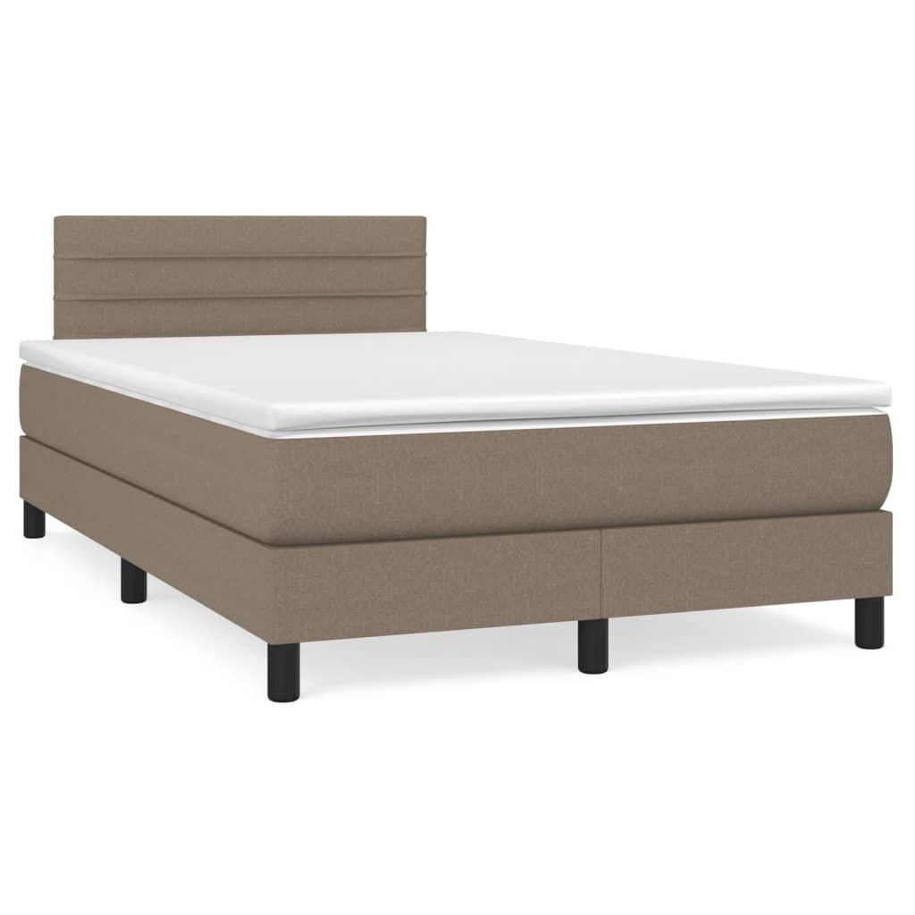 Box Spring Postel S Matrací Taupe 120X200 Cm Textil