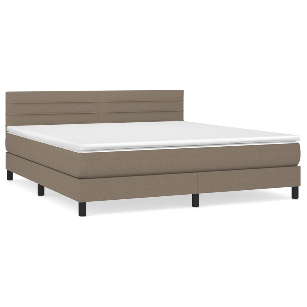 Box Spring Postel S Matrací Taupe 180X200 Cm Textil