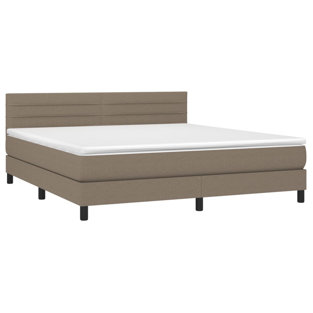 Box Spring Postel S Matrací Taupe 180X200 Cm Textil