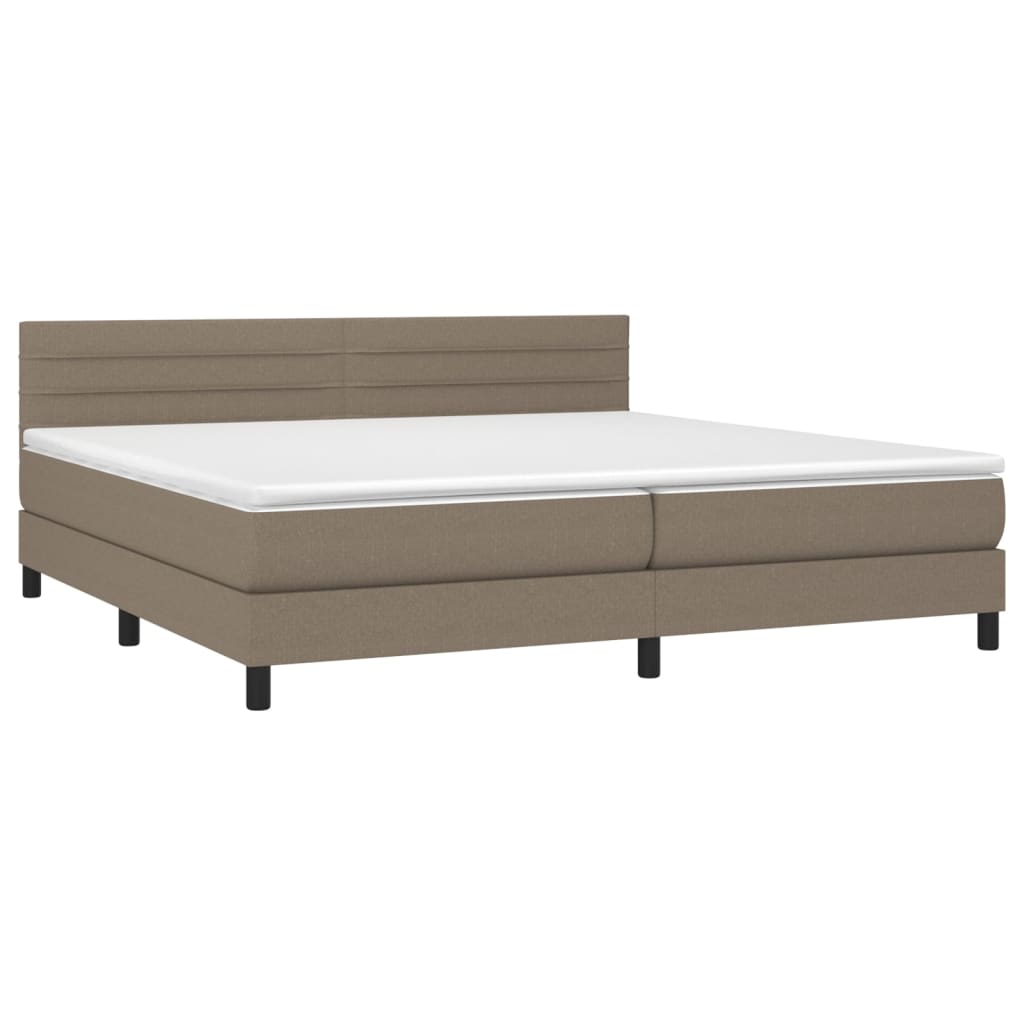 Box Spring Postel S Matrací Taupe 200X200 Cm Textil
