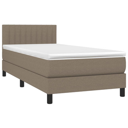 Box Spring Postel S Matrací Taupe 80X200 Cm Textil
