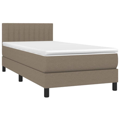 Box Spring Postel S Matrací Taupe 90X190 Cm Textil