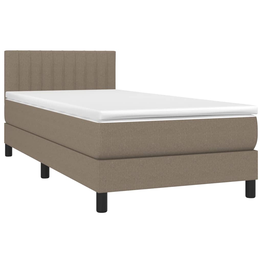 Box Spring Postel S Matrací Taupe 100 X 200 Cm Textil