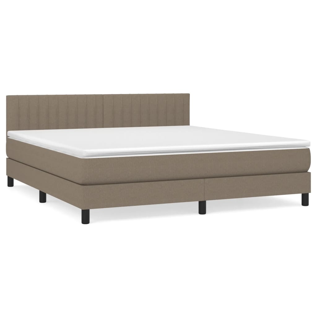 Box Spring Postel S Matrací Taupe 180X200 Cm Textil