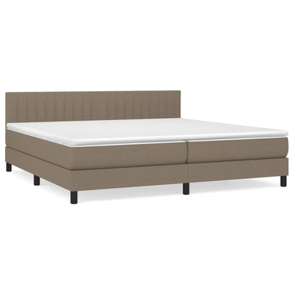 Box Spring Postel S Matrací Taupe 200X200 Cm Textil