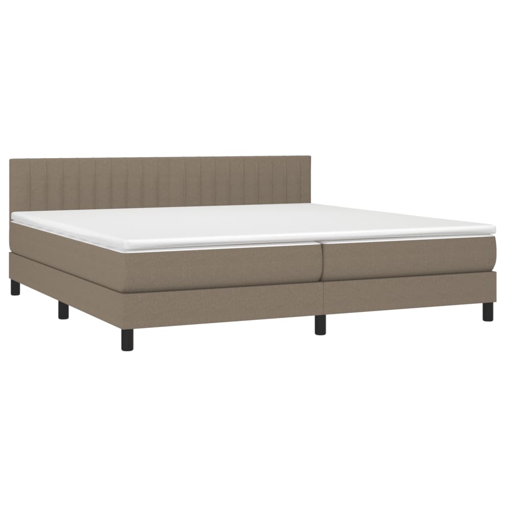 Box Spring Postel S Matrací Taupe 200X200 Cm Textil