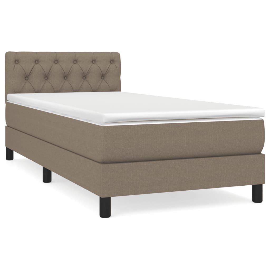 Box Spring Postel S Matrací Taupe 80X200 Cm Textil