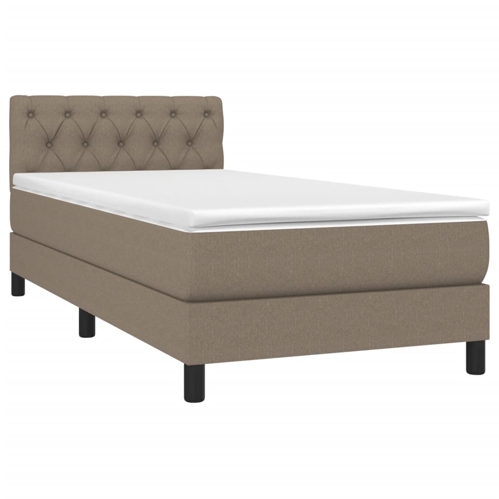 Box Spring Postel S Matrací Taupe 80X200 Cm Textil
