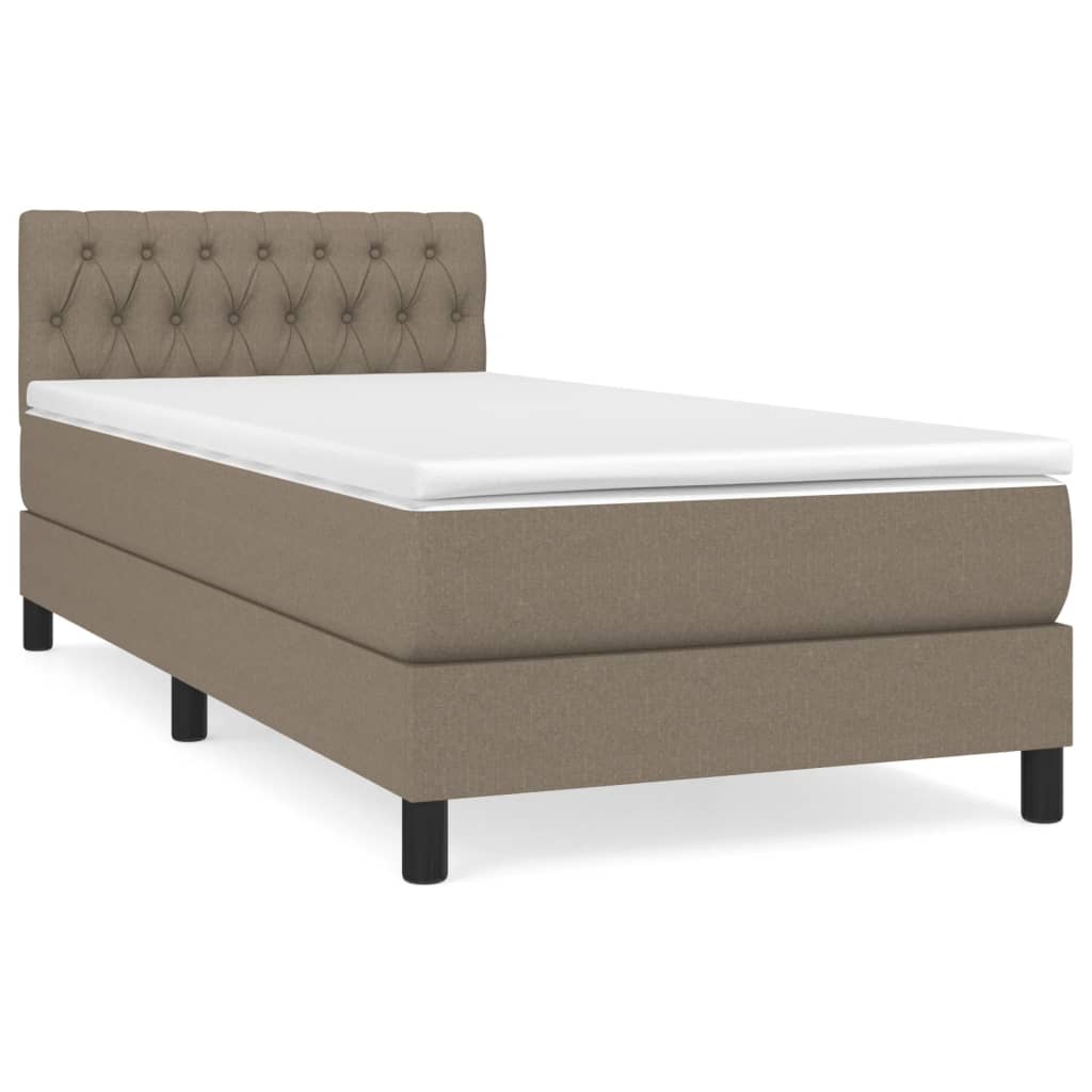 Box Spring Postel S Matrací Taupe 90X190 Cm Textil