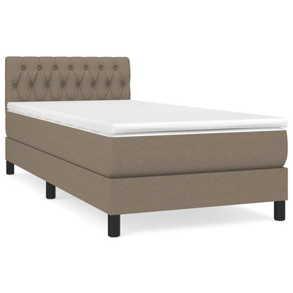 Box Spring Postel S Matrací Taupe 90X190 Cm Textil