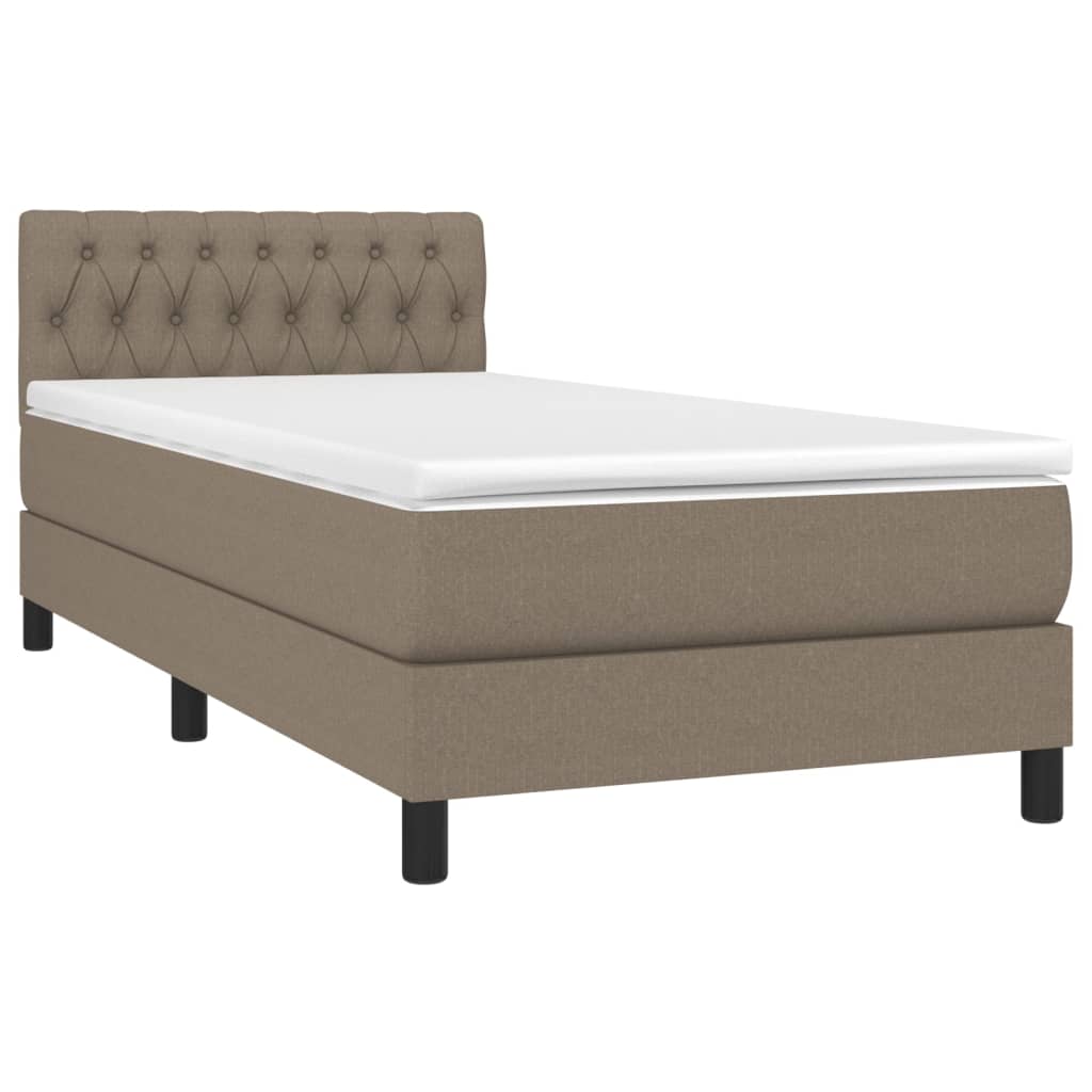 Box Spring Postel S Matrací Taupe 90X190 Cm Textil