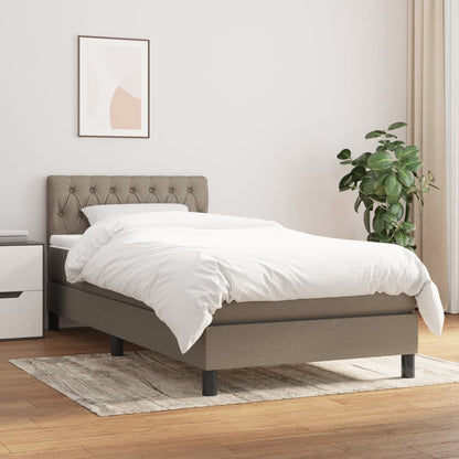 Box Spring Postel S Matrací Taupe 90X200 Cm Textil
