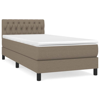 Box Spring Postel S Matrací Taupe 100 X 200 Cm Textil