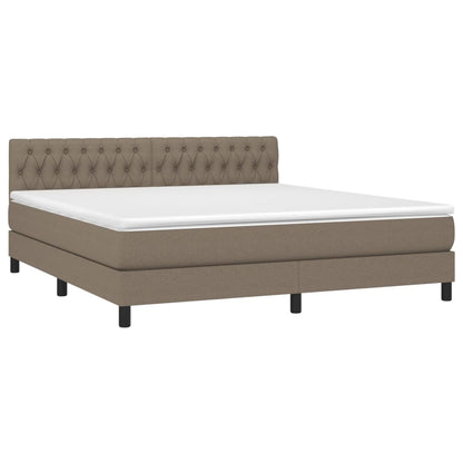 Box Spring Postel S Matrací Taupe 180X200 Cm Textil