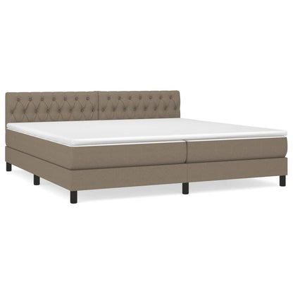 Box Spring Postel S Matrací Taupe 200X200 Cm Textil