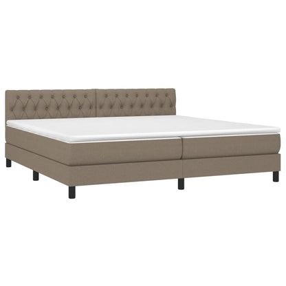 Box Spring Postel S Matrací Taupe 200X200 Cm Textil