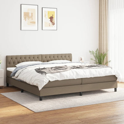 Box Spring Postel S Matrací Taupe 200X200 Cm Textil