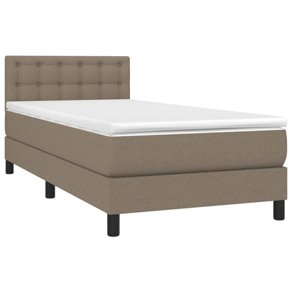 Box Spring Postel S Matrací Taupe 90X190 Cm Textil