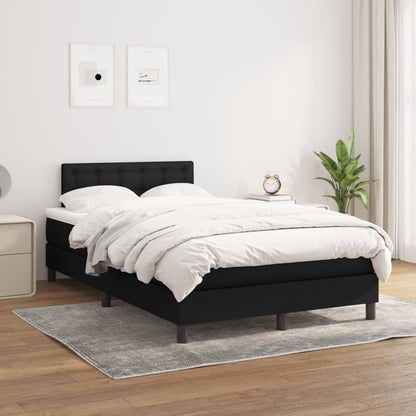 Box Spring Postel S Matrací Černá Textil Černá
