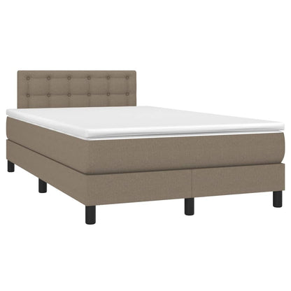 Box Spring Postel S Matrací Taupe 120X200 Cm Textil