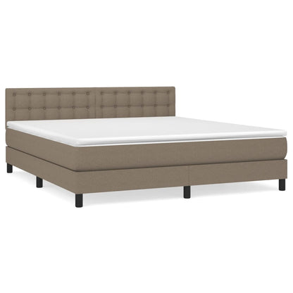 Box Spring Postel S Matrací Taupe 180X200 Cm Textil